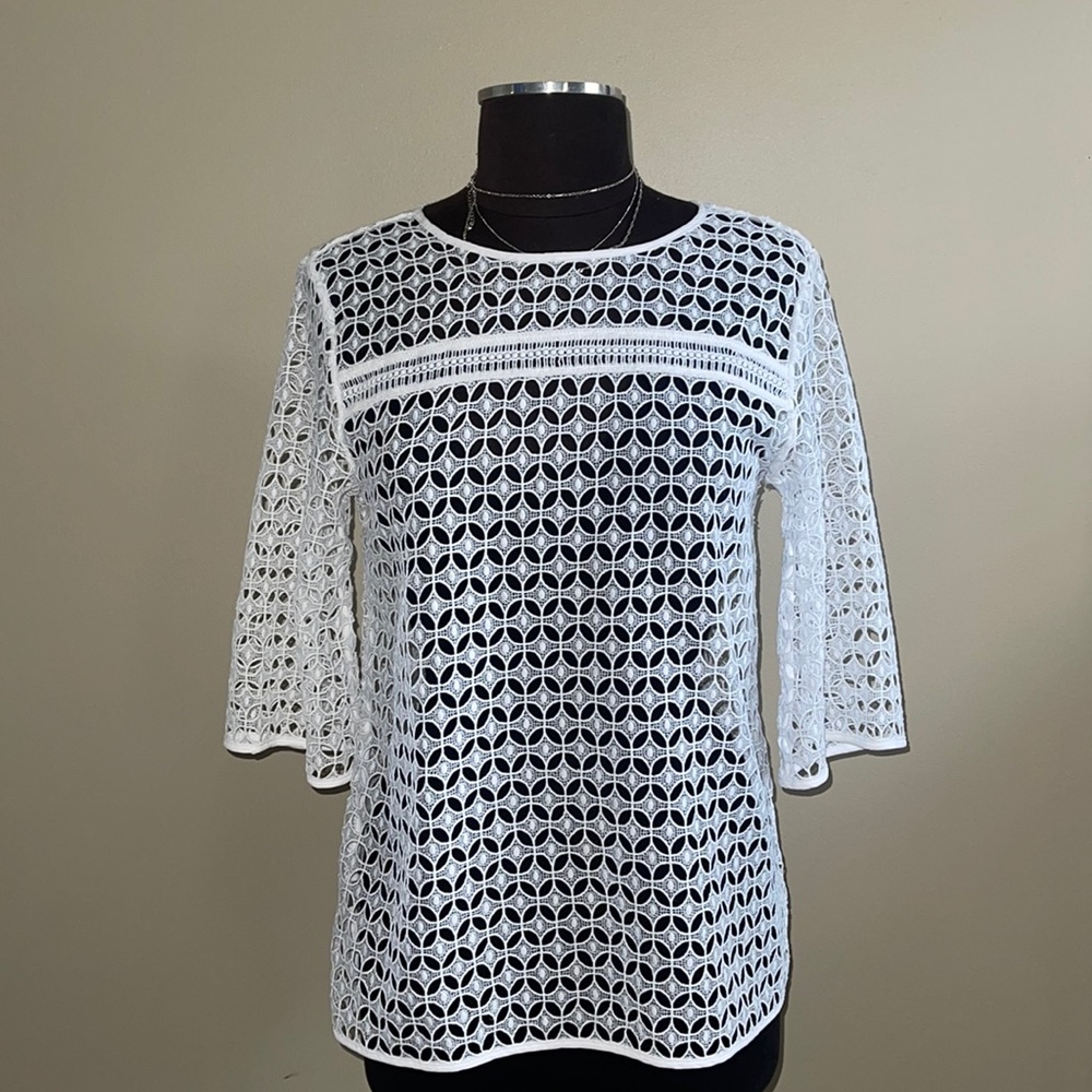Geometric printed See through Top